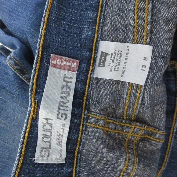 Levis Jeans 13 Slouch Straight Low Rise Y2K Distressed Grunge Edgy 90s Vintage - Picture 5 of 12